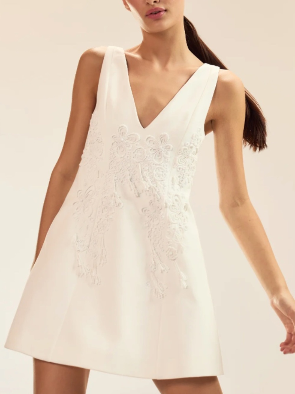 NWT Cynthia Rowley “Paloma” Beaded White Dress – Size 6